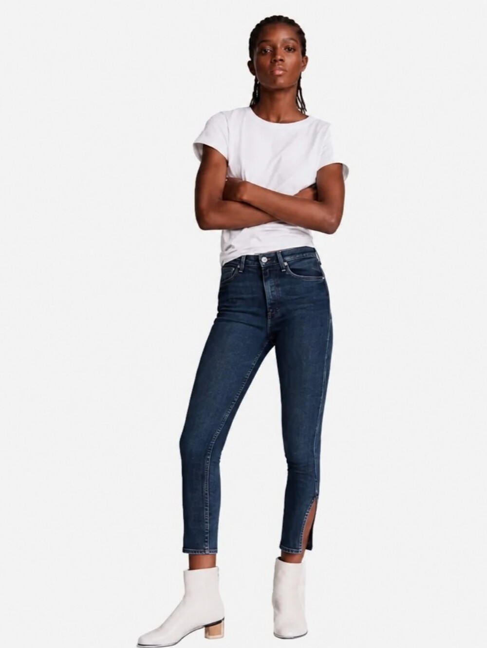 Rag & Bone Nina High-Rise Ankle Skinny Jeans in Bridle Trail